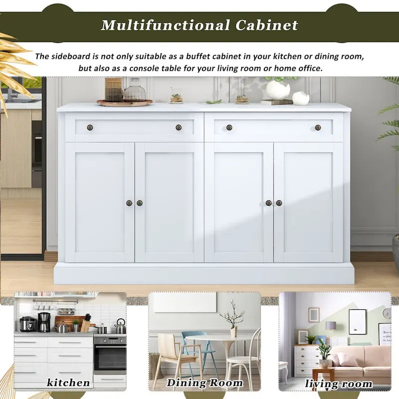Sideboard Buffet Cabinet with 2 Drawers and 4 Doors