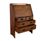 Solid Oak Drop-Leaf Secretary Desk