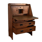 Solid Oak Drop-Leaf Secretary Desk