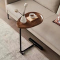 Brown C-Shaped Side Table for Small Spaces