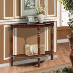42-Inch Half-Moon Console Table with Open Shelf