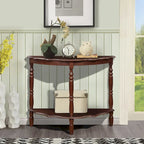42-Inch Half-Moon Console Table with Open Shelf
