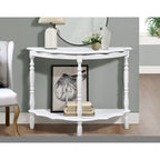 42-Inch Half-Moon Console Table with Open Shelf