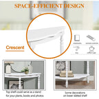 42-Inch Half-Moon Console Table with Open Shelf