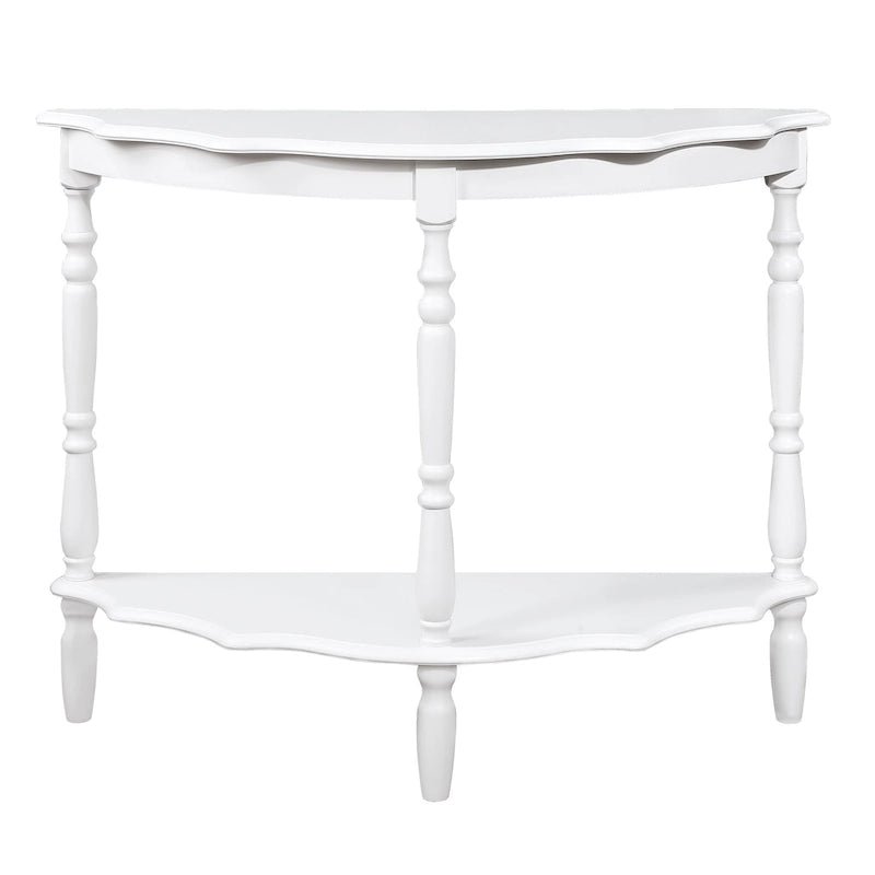 42-Inch Half-Moon Console Table with Open Shelf
