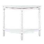 42-Inch Half-Moon Console Table with Open Shelf