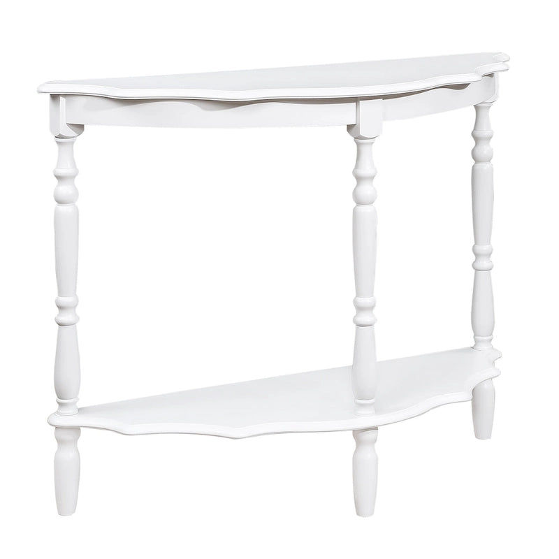 42-Inch Half-Moon Console Table with Open Shelf