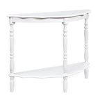 42-Inch Half-Moon Console Table with Open Shelf