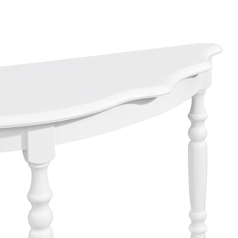 42-Inch Half-Moon Console Table with Open Shelf