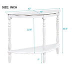 42-Inch Half-Moon Console Table with Open Shelf