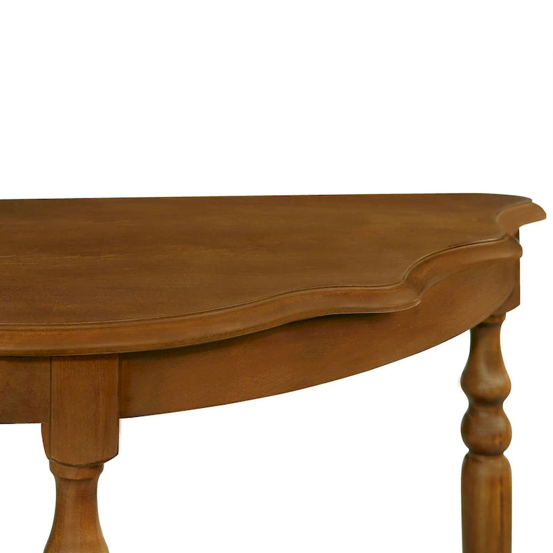 42-Inch Half-Moon Console Table with Open Shelf