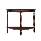 42-Inch Half-Moon Console Table with Open Shelf