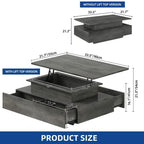 Modern High-Gloss Coffee Table with LED Lights and 4 Drawers
