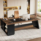 78.7-Inch L-Shaped Executive Desk Computer Desk with File Cabinet