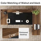 78.7-Inch L-Shaped Executive Desk with File Cabinet and Drawers