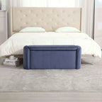 Banquette de rangement rembourrée en velours avec couvercle à charnières