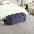Banquette de rangement rembourrée en velours avec couvercle à charnières
