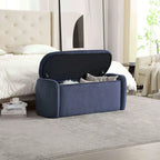 Banquette de rangement rembourrée en velours avec couvercle à charnières