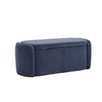 Banquette de rangement rembourrée en velours avec couvercle à charnières
