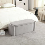 Banquette de rangement rembourrée en velours avec couvercle à charnières
