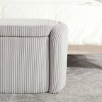 Banquette de rangement rembourrée en velours avec couvercle à charnières