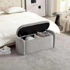 Banquette de rangement rembourrée en velours avec couvercle à charnières