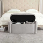 Banquette de rangement rembourrée en velours avec couvercle à charnières