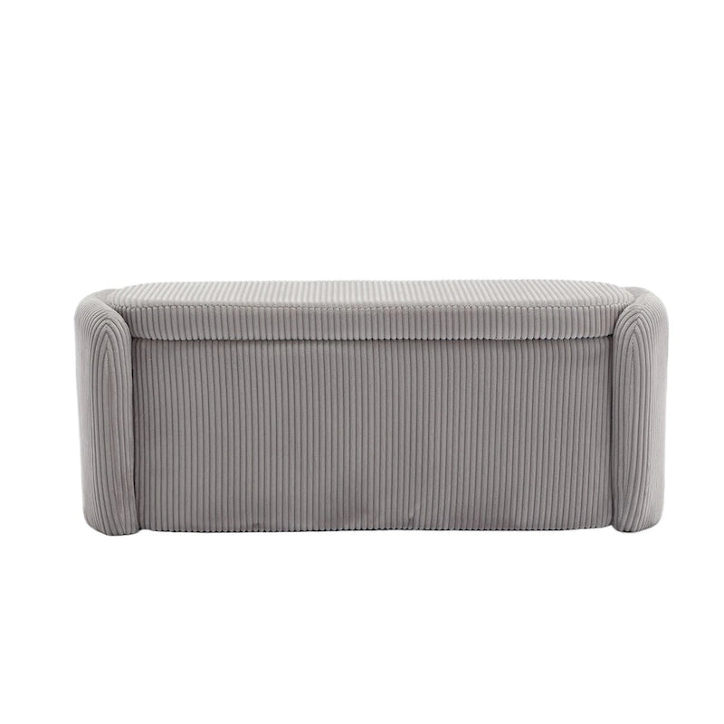Banquette de rangement rembourrée en velours avec couvercle à charnières