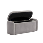 Banquette de rangement rembourrée en velours avec couvercle à charnières