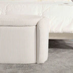 Banquette de rangement rembourrée en velours avec couvercle à charnières