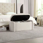 Banquette de rangement rembourrée en velours avec couvercle à charnières