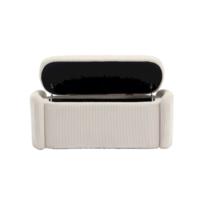 Banquette de rangement rembourrée en velours avec couvercle à charnières