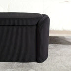 Banquette de rangement rembourrée en velours avec couvercle à charnières