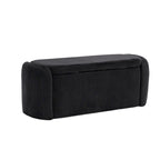 Banquette de rangement rembourrée en velours avec couvercle à charnières