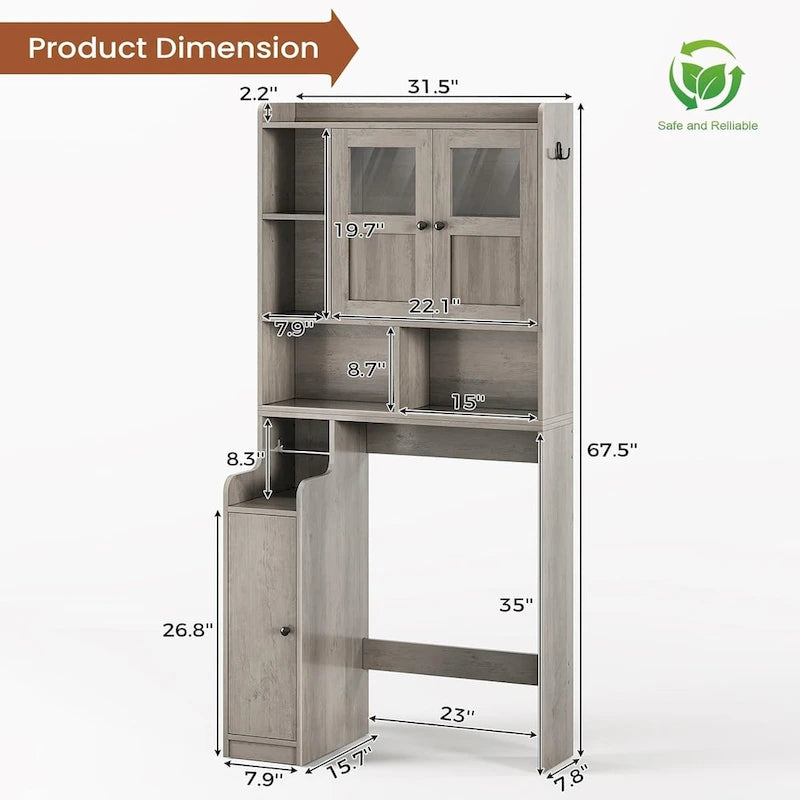 Ρουστίκ ντουλάπι αποθήκευσης πάνω από τη λεκάνη με πόρτες από ρατάν